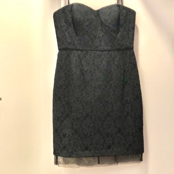 BCBG Strapless Lace Black Cocktail Dress - Picture 2 of 6
